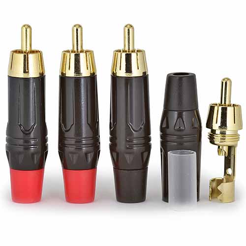 Kontak Audio Pro Metal Phono RCA Plugs Solder Audio Connectors Gold Plated ( Set of 4)